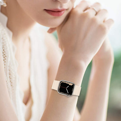 Bracelet de montre de remplacement en silicone intégré pour la série Apple Watch, 7 41mm / 6&SE&5&4 40mm / 3&2&1 38mm, 7 45mm / 6&SE&5&4 44mm / 3&2&1 42mm