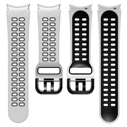 Bracelet de rechange en silicone bicolore à trou à double rangée, For Samsung Galaxy Watch4 40mm / 44mm