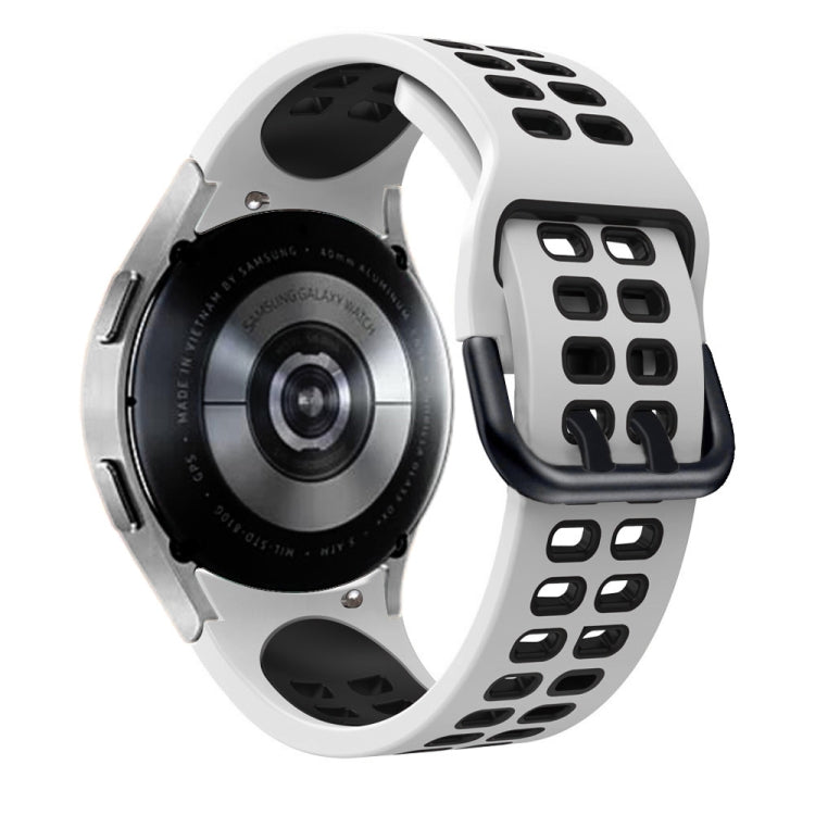 Bracelet de rechange en silicone bicolore à trou à double rangée, For Samsung Galaxy Watch4 40mm / 44mm