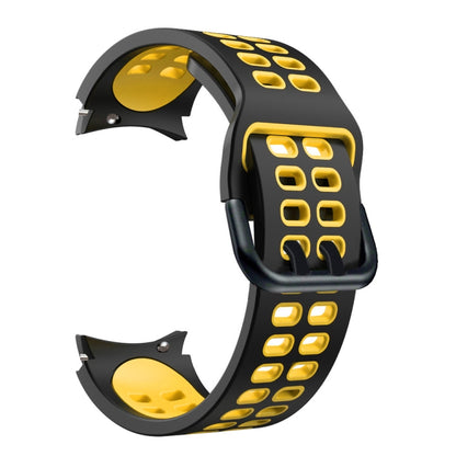 Bracelet de rechange en silicone bicolore à trou à double rangée, For Samsung Galaxy Watch4 40mm / 44mm