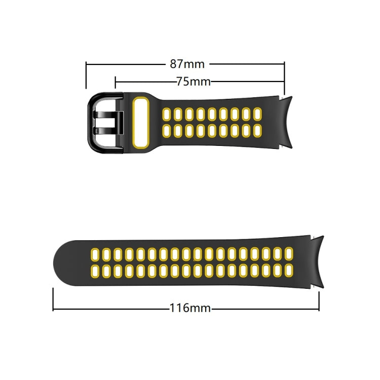 Bracelet de rechange en silicone bicolore à trou à double rangée, For Samsung Galaxy Watch4 40mm / 44mm