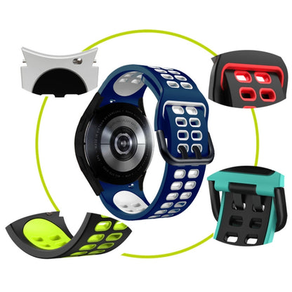 Bracelet de rechange en silicone bicolore à trou à double rangée, For Samsung Galaxy Watch4 40mm / 44mm