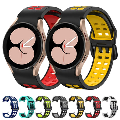 Bracelet de rechange en silicone bicolore à trou à double rangée, For Samsung Galaxy Watch4 40mm / 44mm