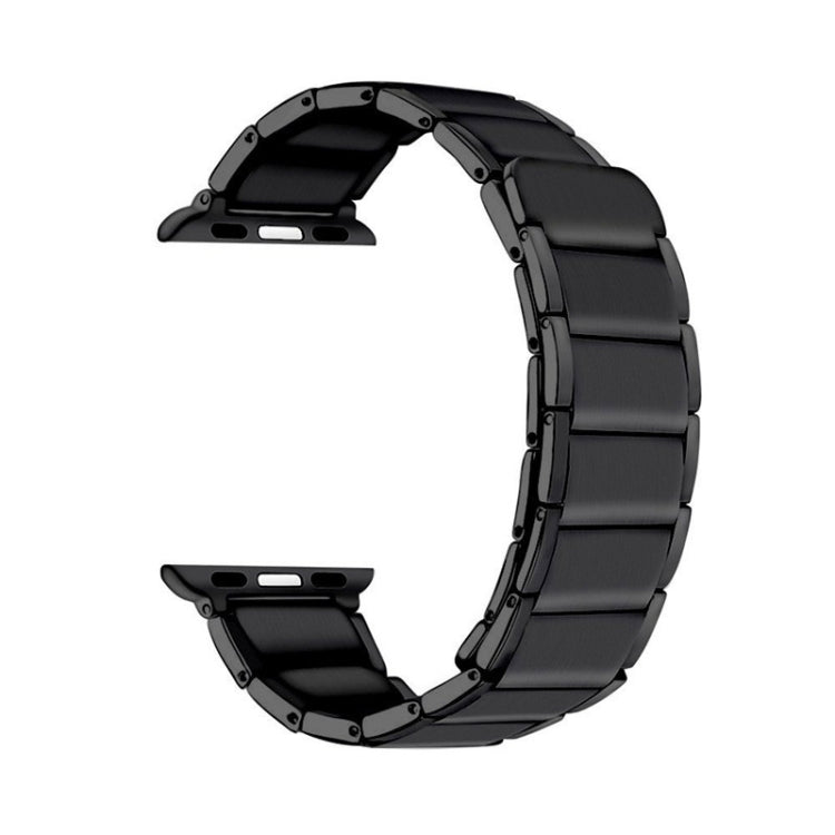 Bracelet de montre de remplacement en acier magnétique à joint en bambou pour la série Apple Watch, 7 41mm / 6&SE&5&4 40mm / 3&2&1 38mm, 7 45mm / 6&SE&5&4 44mm / 3&2&1 42mm