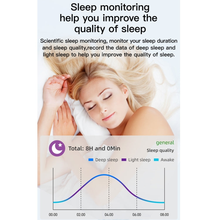 T500 Montre intelligente à écran tactile TFT de 1,44 pouces, prend en charge la surveillance du sommeil / la surveillance de la fréquence cardiaque / les appels Bluetooth / la lecture de musique Bluetooth
