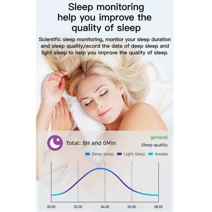 T500 Montre intelligente à écran tactile TFT de 1,44 pouces, prend en charge la surveillance du sommeil / la surveillance de la fréquence cardiaque / les appels Bluetooth / la lecture de musique Bluetooth