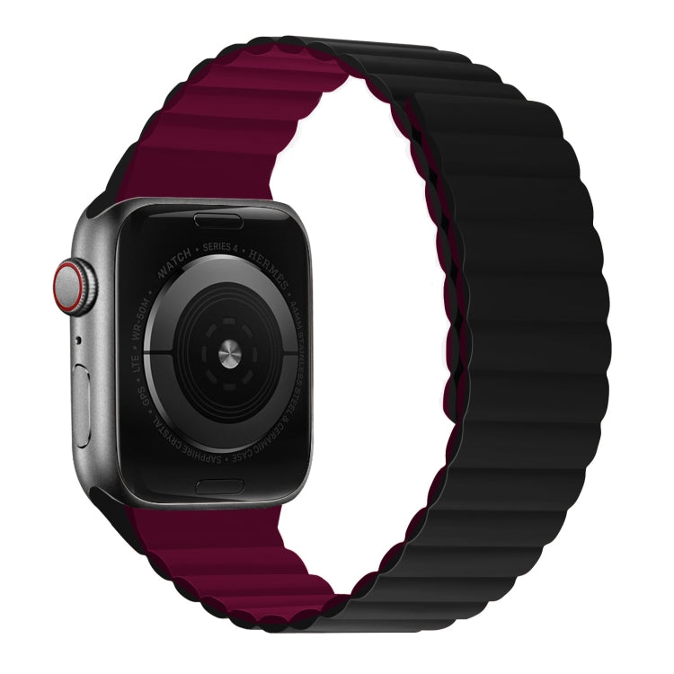 Bracelet de montre à sangle courte intégrée magnétique en silicone pour la série Apple Watch, 7 41mm / 6&SE&5&4 40mm / 3&2&1 38mm, 7 45mm / 6&SE&5&4 44mm / 3&2&1 42mm