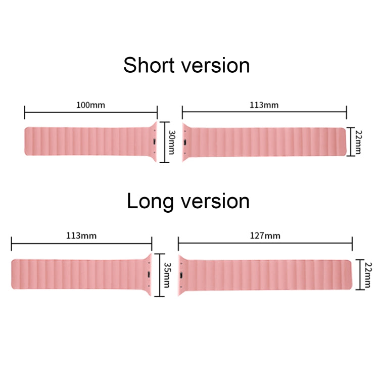 Bracelet de montre à sangle courte intégrée magnétique en silicone pour la série Apple Watch, 7 41mm / 6&SE&5&4 40mm / 3&2&1 38mm, 7 45mm / 6&SE&5&4 44mm / 3&2&1 42mm