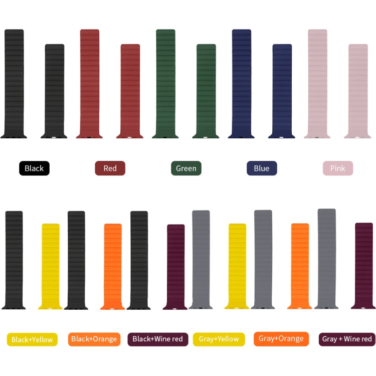 Bracelet de montre à sangle courte intégrée magnétique en silicone pour la série Apple Watch, 7 41mm / 6&SE&5&4 40mm / 3&2&1 38mm, 7 45mm / 6&SE&5&4 44mm / 3&2&1 42mm