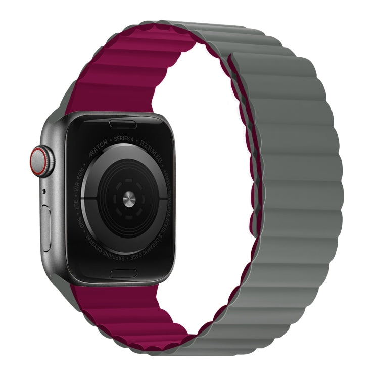 Bracelet de montre à sangle courte intégrée magnétique en silicone pour la série Apple Watch, 7 41mm / 6&SE&5&4 40mm / 3&2&1 38mm, 7 45mm / 6&SE&5&4 44mm / 3&2&1 42mm