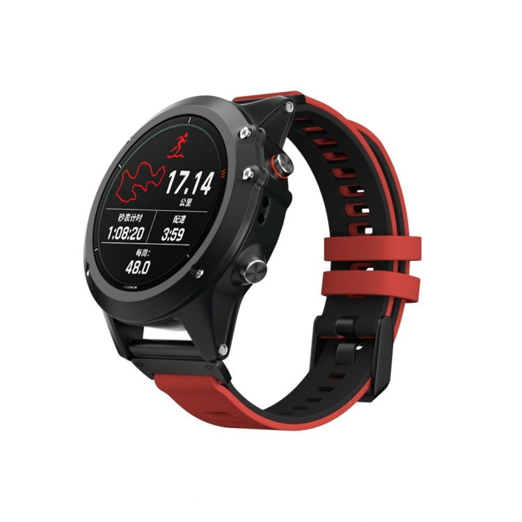 Bracelet de montre en silicone bicolore, For Garmin Fenix 6