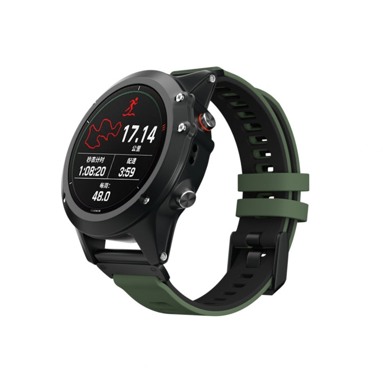 Bracelet de montre en silicone bicolore, For Garmin Fenix 6