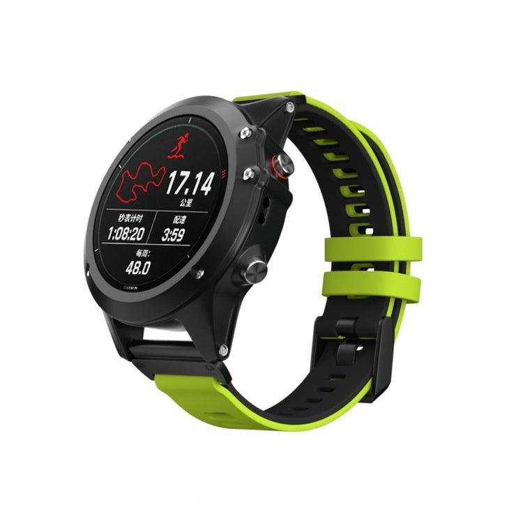 Bracelet de montre en silicone bicolore, For Garmin Fenix 6