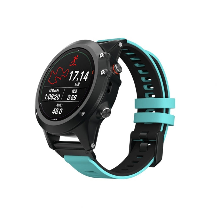 Bracelet de montre en silicone bicolore, For Garmin Fenix 6