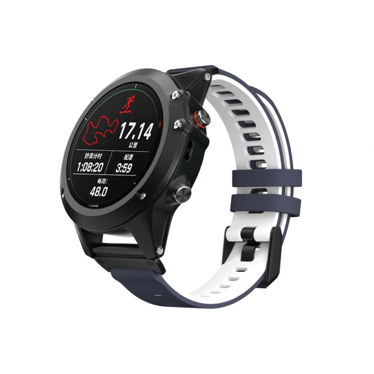 Bracelet de montre en silicone bicolore, For Garmin Fenix 6