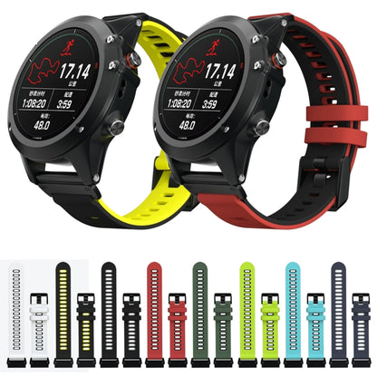 Bracelet de montre en silicone bicolore, For Garmin Fenix 6
