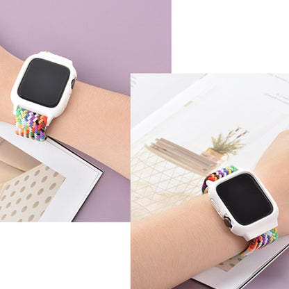 Bracelet de montre de remplacement intégré avec boucle de cadre en TPU pour la série Apple Watch, 6 & SE & 5 & 4 40mm / 3 & 2 & 1 38mm, 6 & SE & 5 & 4 44mm / 3 & 2 & 1 42mm