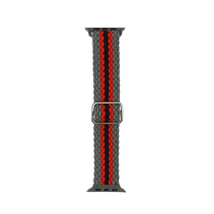 Bracelet de montre en nylon tissé rayé réglable pour la série Apple Watch, 7 41mm / 6&SE&5&4 40mm / 3&2&1 38mm, 7 45mm / 6&SE&5&4 44mm / 3&2&1 42mm