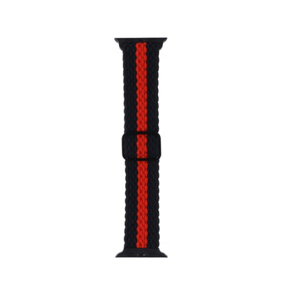 Bracelet de montre en nylon tissé rayé réglable pour la série Apple Watch, 7 41mm / 6&SE&5&4 40mm / 3&2&1 38mm, 7 45mm / 6&SE&5&4 44mm / 3&2&1 42mm
