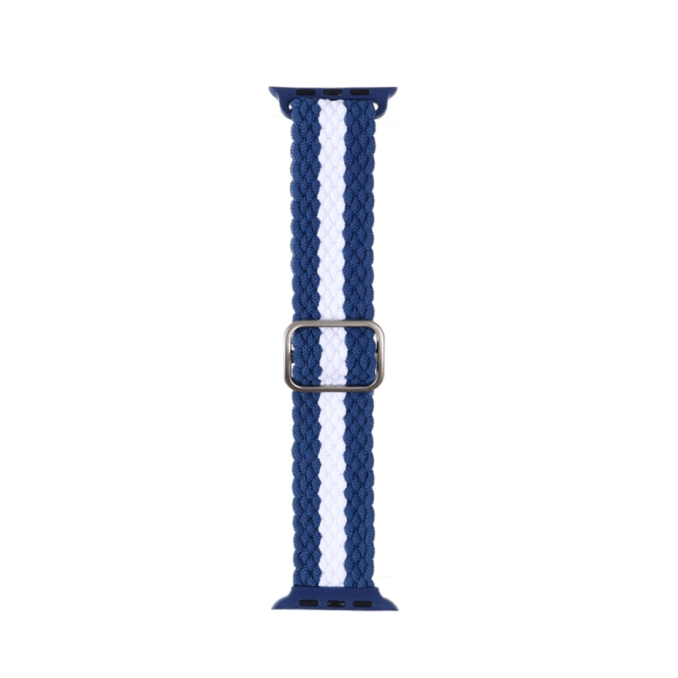 Bracelet de montre en nylon tissé rayé réglable pour la série Apple Watch, 7 41mm / 6&SE&5&4 40mm / 3&2&1 38mm, 7 45mm / 6&SE&5&4 44mm / 3&2&1 42mm