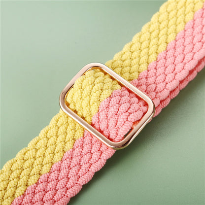 Bracelet de montre en nylon tissé rayé réglable pour la série Apple Watch, 7 41mm / 6&SE&5&4 40mm / 3&2&1 38mm, 7 45mm / 6&SE&5&4 44mm / 3&2&1 42mm