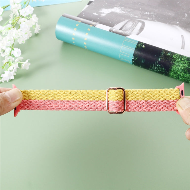 Bracelet de montre en nylon tissé rayé réglable pour la série Apple Watch, 7 41mm / 6&SE&5&4 40mm / 3&2&1 38mm, 7 45mm / 6&SE&5&4 44mm / 3&2&1 42mm