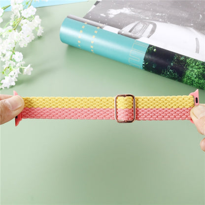Bracelet de montre en nylon tissé rayé réglable pour la série Apple Watch, 7 41mm / 6&SE&5&4 40mm / 3&2&1 38mm, 7 45mm / 6&SE&5&4 44mm / 3&2&1 42mm