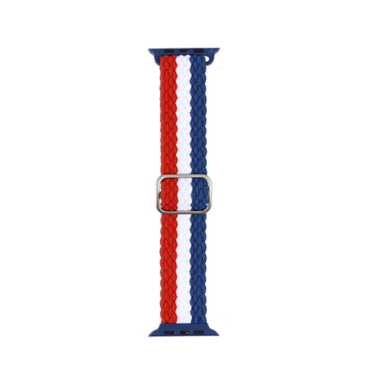 Bracelet de montre en nylon tissé rayé réglable pour la série Apple Watch, 7 41mm / 6&SE&5&4 40mm / 3&2&1 38mm, 7 45mm / 6&SE&5&4 44mm / 3&2&1 42mm