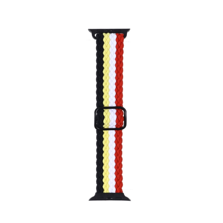 Bracelet de montre en nylon tissé rayé réglable pour la série Apple Watch, 7 41mm / 6&SE&5&4 40mm / 3&2&1 38mm, 7 45mm / 6&SE&5&4 44mm / 3&2&1 42mm