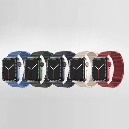 Bracelet de montre magnétique en silicone liquide Mutural pour la série Apple Watch, 7 41mm / 6&SE&5&4 40mm / 3&2&1 38mm, 7 45mm / 6&SE&5&4 44mm / 3&2&1 42mm