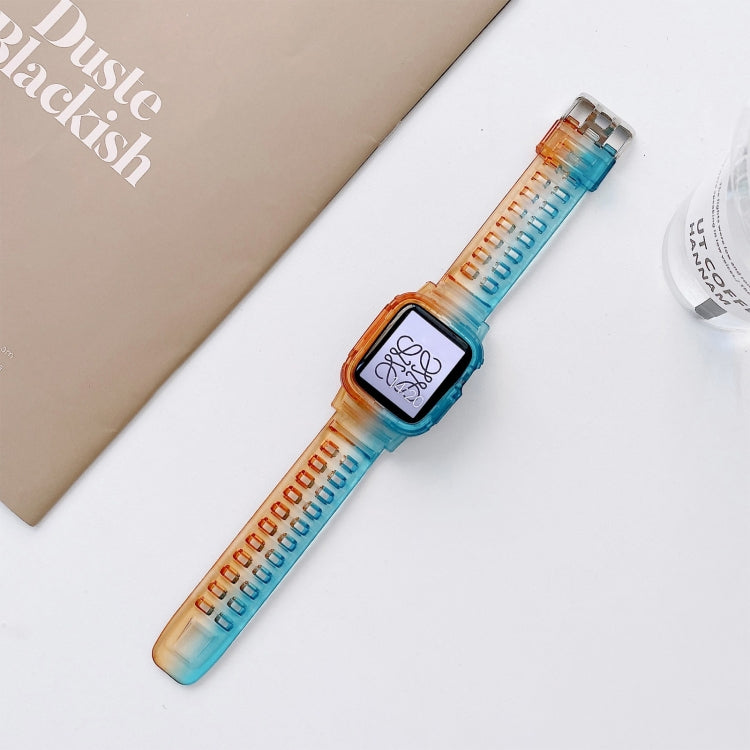 Bracelet de montre en TPU transparent à dégradé de gelée pour la série Apple Watch, 7 41mm / 6&SE&5&4 40mm / 3&2&1 38mm, 7 45mm / 6&SE&5&4 44mm / 3&2&1 42mm