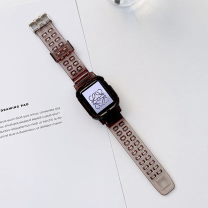 Bracelet de montre en TPU transparent à dégradé de gelée pour la série Apple Watch, 7 41mm / 6&SE&5&4 40mm / 3&2&1 38mm, 7 45mm / 6&SE&5&4 44mm / 3&2&1 42mm