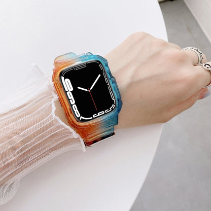Bracelet de montre en TPU transparent à dégradé de gelée pour la série Apple Watch, 7 41mm / 6&SE&5&4 40mm / 3&2&1 38mm, 7 45mm / 6&SE&5&4 44mm / 3&2&1 42mm