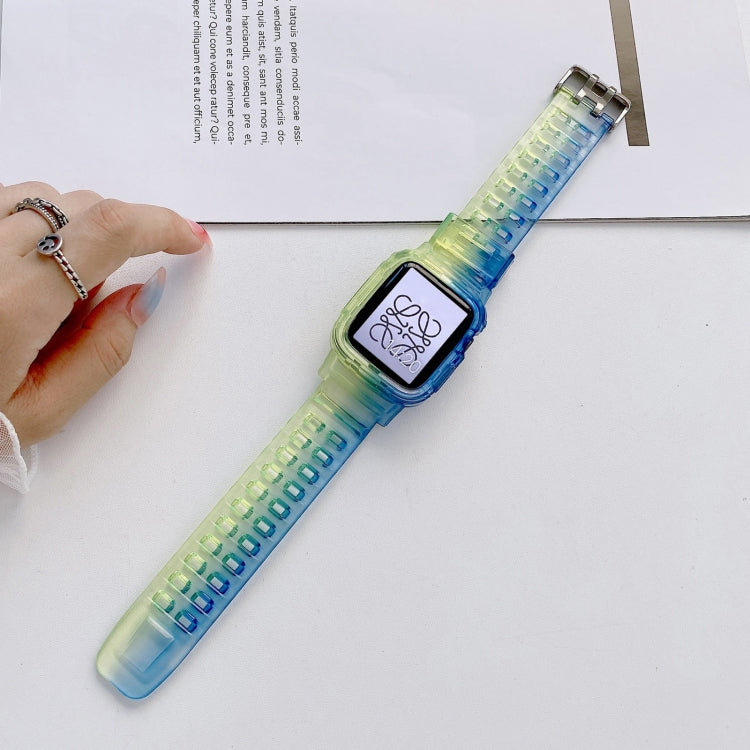 Bracelet de montre en TPU transparent à dégradé de gelée pour la série Apple Watch, 7 41mm / 6&SE&5&4 40mm / 3&2&1 38mm, 7 45mm / 6&SE&5&4 44mm / 3&2&1 42mm