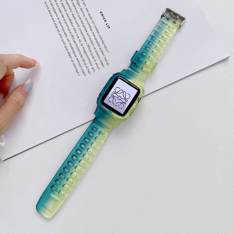 Bracelet de montre en TPU transparent à dégradé de gelée pour la série Apple Watch, 7 41mm / 6&SE&5&4 40mm / 3&2&1 38mm, 7 45mm / 6&SE&5&4 44mm / 3&2&1 42mm