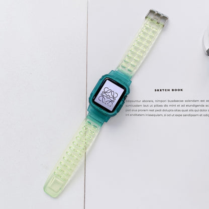 Bracelet de montre en TPU transparent à dégradé de gelée pour la série Apple Watch, 7 41mm / 6&SE&5&4 40mm / 3&2&1 38mm, 7 45mm / 6&SE&5&4 44mm / 3&2&1 42mm