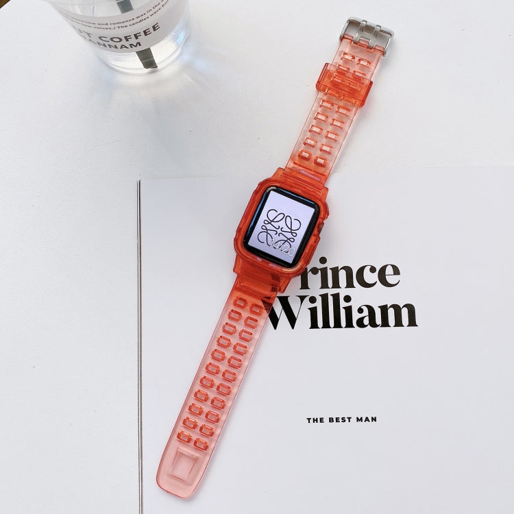 Bracelet de montre en TPU transparent à dégradé de gelée pour la série Apple Watch, 7 41mm / 6&SE&5&4 40mm / 3&2&1 38mm, 7 45mm / 6&SE&5&4 44mm / 3&2&1 42mm