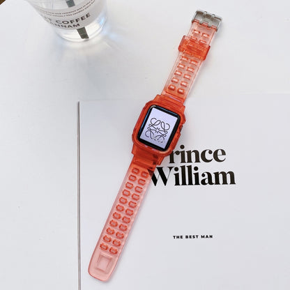 Bracelet de montre en TPU transparent à dégradé de gelée pour la série Apple Watch, 7 41mm / 6&SE&5&4 40mm / 3&2&1 38mm, 7 45mm / 6&SE&5&4 44mm / 3&2&1 42mm