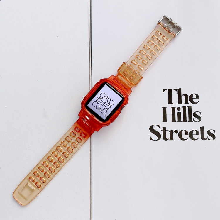 Bracelet de montre en TPU transparent à dégradé de gelée pour la série Apple Watch, 7 41mm / 6&SE&5&4 40mm / 3&2&1 38mm, 7 45mm / 6&SE&5&4 44mm / 3&2&1 42mm