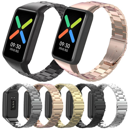 Bracelet de montre en acier inoxydable à trois perles, For OPPO Watch Free NFC