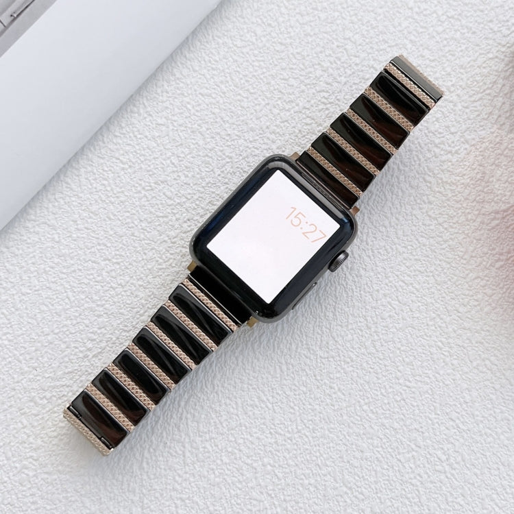 Bracelet de montre en acier à une perle en céramique pour la série Apple Watch, 7 41mm / 6&SE&5&4 40mm / 3&2&1 38mm, 7 45mm / 6&SE&5&4 44mm / 3&2&1 42mm