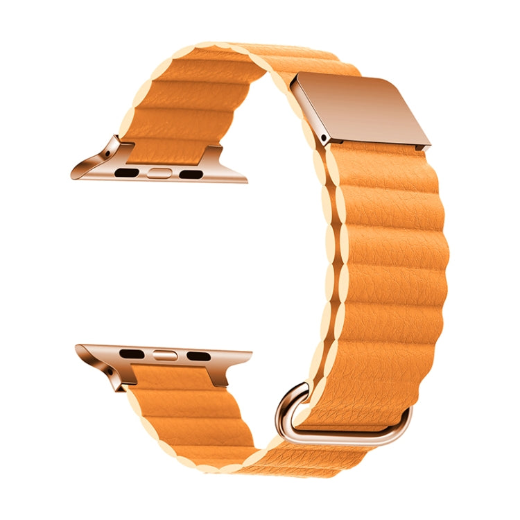 Bracelet de montre en cuir magnétique pour Apple Watch Series, 7 41mm / 6&SE&5&4 40mm / 3&2&1 38mm, 7 45mm / 6&SE&5&4 44mm / 3&2&1 42mm