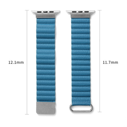 Bracelet de montre en cuir magnétique pour Apple Watch Series, 7 41mm / 6&SE&5&4 40mm / 3&2&1 38mm, 7 45mm / 6&SE&5&4 44mm / 3&2&1 42mm