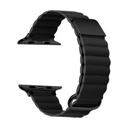 Bracelet de montre en cuir magnétique pour Apple Watch Series, 7 41mm / 6&SE&5&4 40mm / 3&2&1 38mm, 7 45mm / 6&SE&5&4 44mm / 3&2&1 42mm