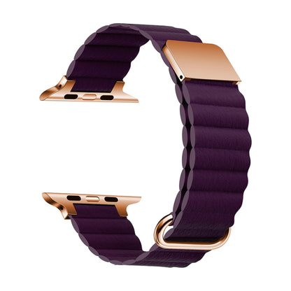 Bracelet de montre en cuir magnétique pour Apple Watch Series, 7 41mm / 6&SE&5&4 40mm / 3&2&1 38mm, 7 45mm / 6&SE&5&4 44mm / 3&2&1 42mm