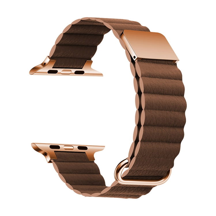 Bracelet de montre en cuir magnétique pour Apple Watch Series, 7 41mm / 6&SE&5&4 40mm / 3&2&1 38mm, 7 45mm / 6&SE&5&4 44mm / 3&2&1 42mm