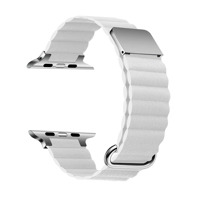 Bracelet de montre en cuir magnétique pour Apple Watch Series, 7 41mm / 6&SE&5&4 40mm / 3&2&1 38mm, 7 45mm / 6&SE&5&4 44mm / 3&2&1 42mm