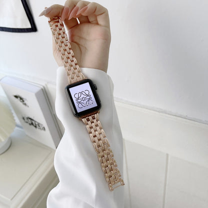 Bracelet de montre en acier inoxydable à cinq rayures de baht pour la série Apple Watch, 7 41mm / 6&SE&5&4 40mm / 3&2&1 38mm, 7 45mm / 6&SE&5&4 44mm / 3&2&1 42mm