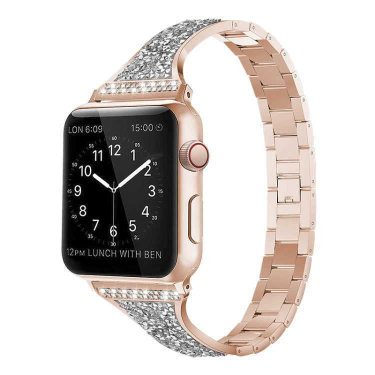 Bracelet de montre en cuir incrusté de diamants pour la série Apple Watch, 7 41mm / 6&SE&5&4 40mm / 3&2&1 38mm, 7 45mm / 6&SE&5&4 44mm / 3&2&1 42mm
