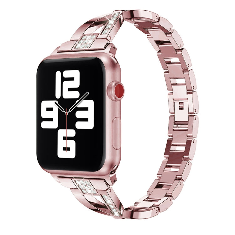 Bracelet de montre en acier inoxydable incrusté de diamants pour la série Apple Watch, 7 41mm / 6&SE&5&4 40mm / 3&2&1 38mm, 7 45mm / 6&SE&5&4 44mm / 3&2&1 42mm